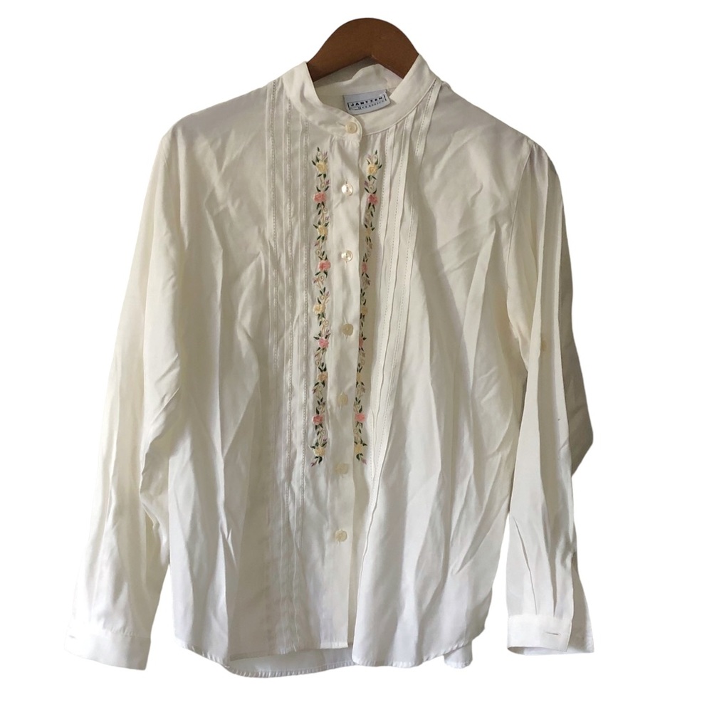 Vintage Jantzen Blouse - women’s top size XL - white floral